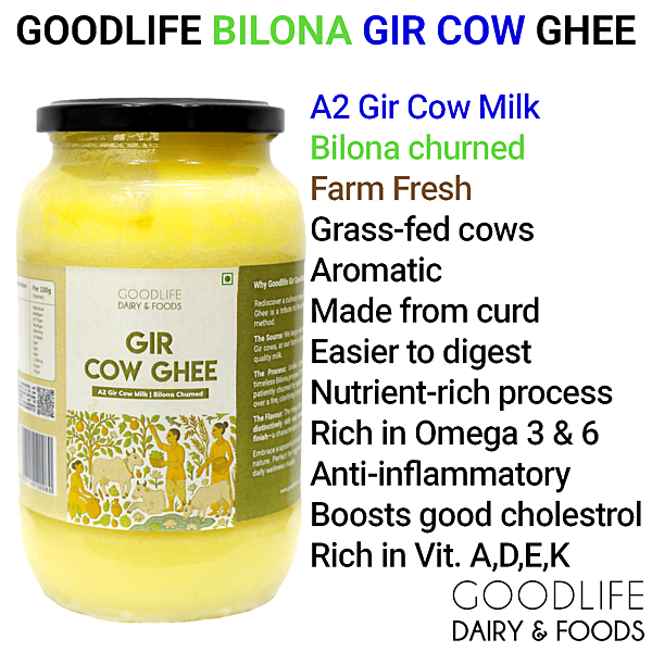 Goodlife - Gir Cow Bilona Ghee (1 Ltr)